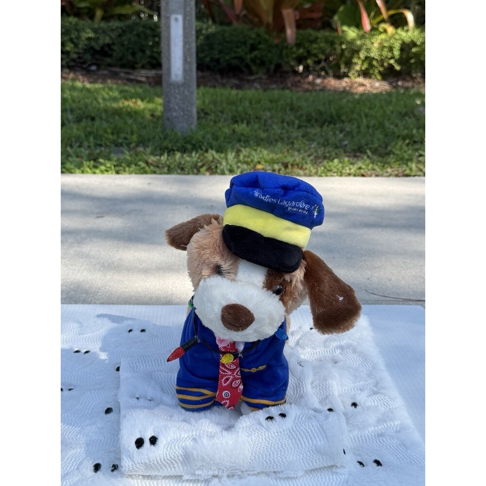 Cuddle Barn Animated Dog Plush Pilot Travel Club Hat Musical Moving Stuffed Toy